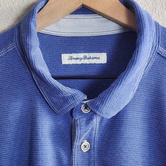 Tommy Bahama Polo Shirt Mens 2XL Blue TENCEL Modal Blend Embroidered Marlin - Picture 4 of 10